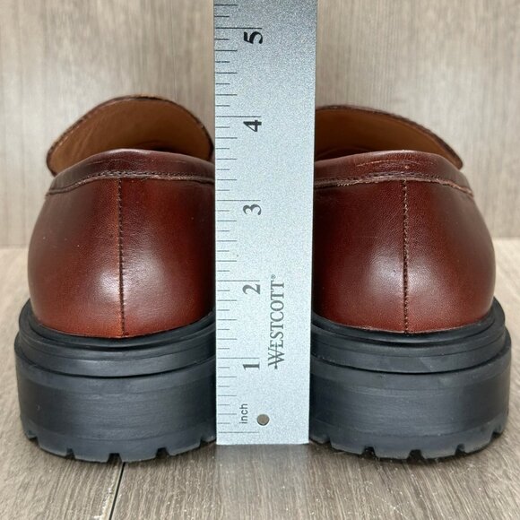 Madewell The Bradley Chunky Lugsole Loafer Women Sz 8 Leather Chunky Cherry Wood - Picture 6 of 13